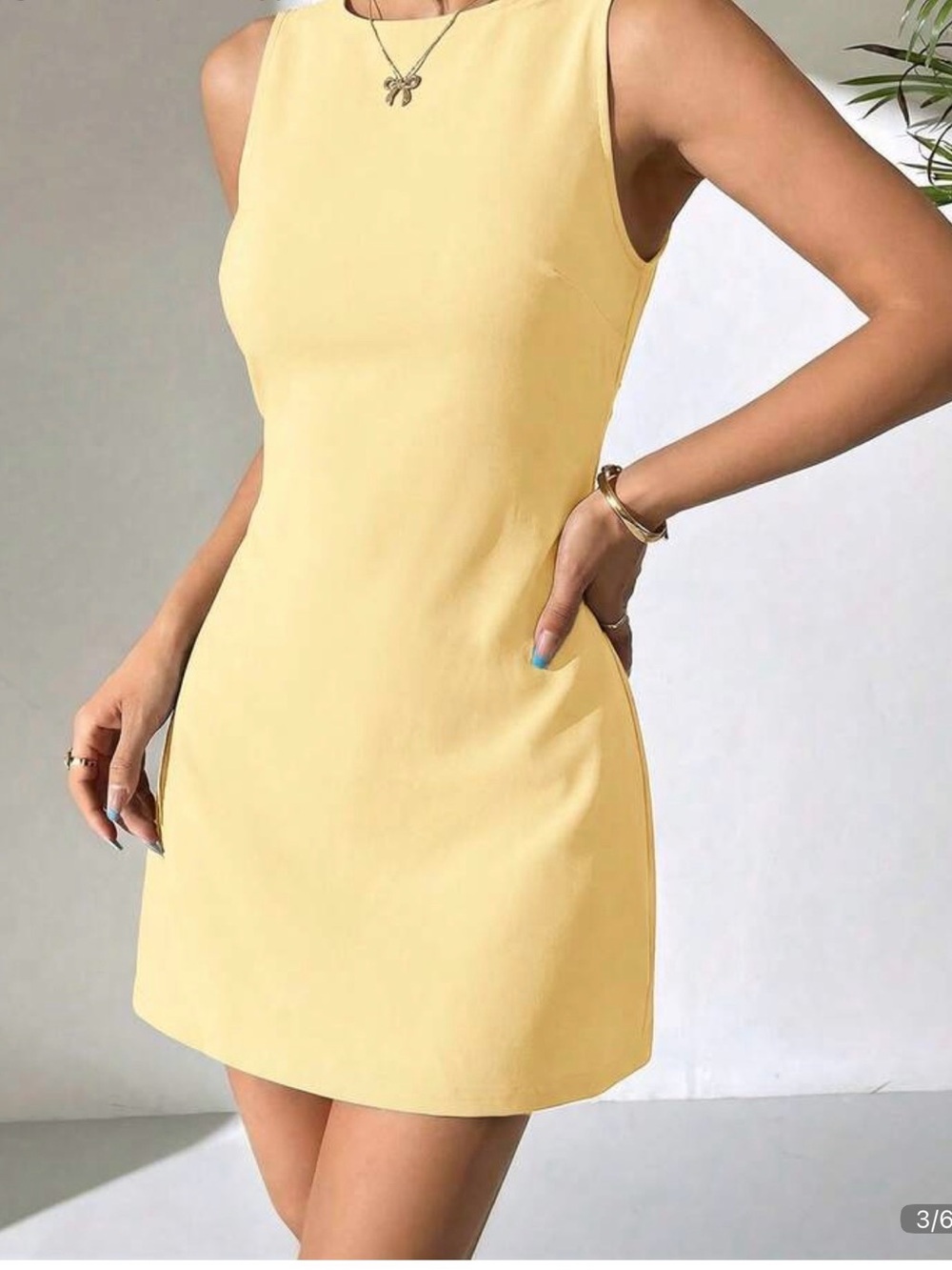 Sleeveless Yellow Shift Dress - Brand